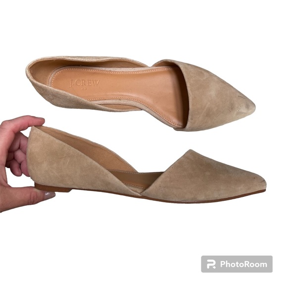 J. Crew Suede Zoe D’Orsay Flats Size 9 in Saddle F5310 - Picture 8 of 8
